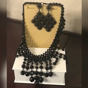 Black necklace and earrings set
